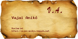 Vajai Anikó névjegykártya